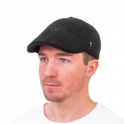 Duckbill Cap - Donegal Tweed - Plain Black