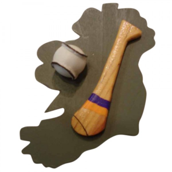 Hurling Fridge Magnet - Clare - Saffron and Blue