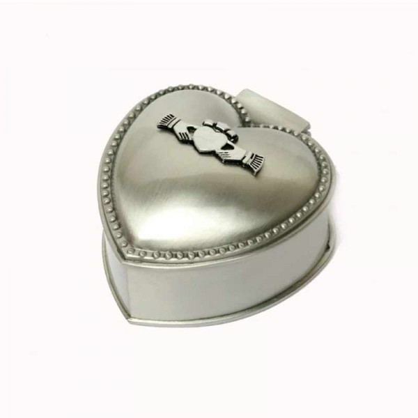 Heart Shaped Small Trinket Box - Claddagh 