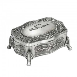 Irish Pewter Jewellery Box - Claddagh - Large