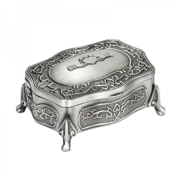 Irish Pewter Jewellery Box - Claddagh - Large