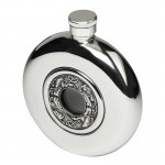 Irish Round Hip Flask with Glass - Celtic 5oz