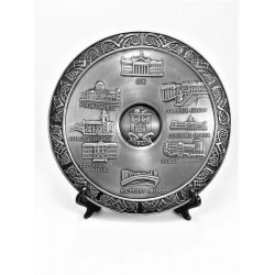Pewter Plaque with Scenes of Dublin