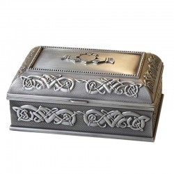 Pewter Jewellery Box - Claddagh - Large