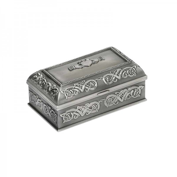 Pewter Jewellery Box - Claddagh - Medium