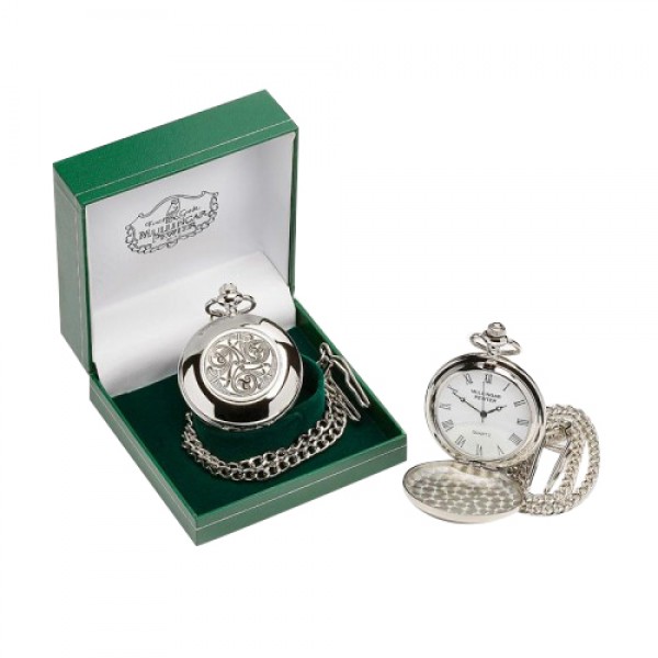 Irish Pocket Watch - Celtic Spirals - Mullingar Pewter