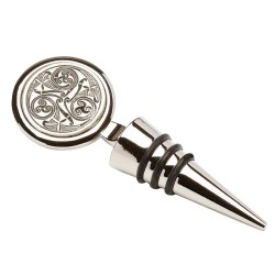 Irish Wine Stopper - Celtic Spirals - Mullingar Pewter