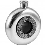 Irish Round Hip Flask with Glass - Kells 5oz