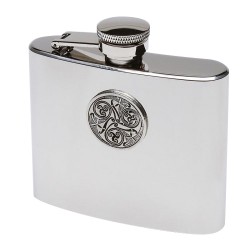 Mullingar Pewter 5 oz Hip Flask - Celtic Spirals
