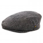 Donegal Tweed Flat Cap - Charcoal Herringbone