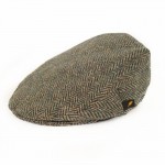 Donegal Tweed Flat Cap - Pale Green Herringbone