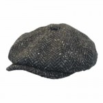 Donegal Tweed Newsboy Cap - Dark Charcoal Scholar
