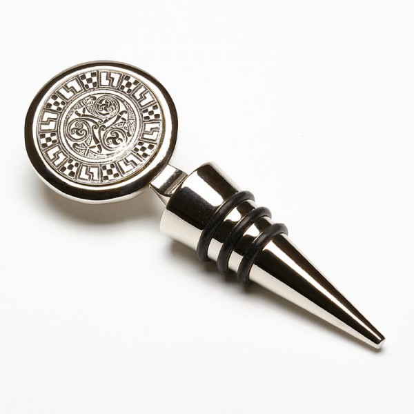 Irish Wine Stopper - Triskel - Mullingar Pewter