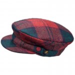 Tartan Plaid Skipper Cap - Lindsay Pattern Brushed Wool